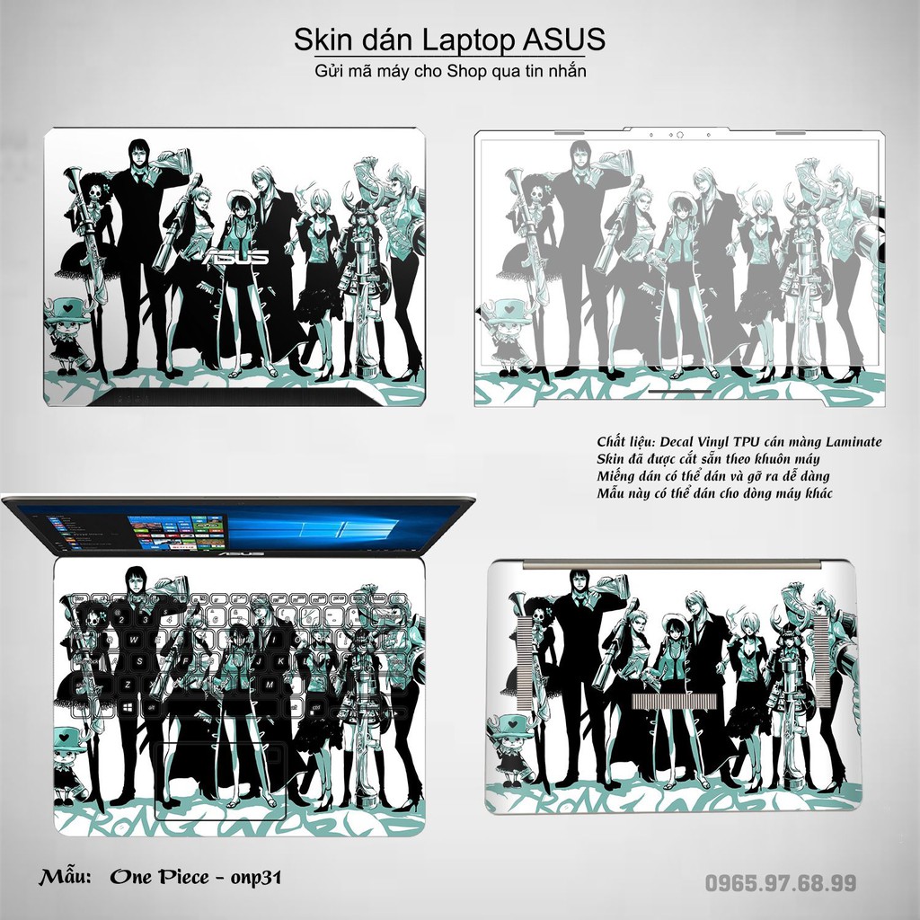 Skin dán Laptop Asus in hình One Piece nhiều mẫu 22