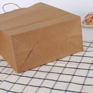 【Sẵn sàng giao hàng】túi giấy kraft túi giấy kraft có quaitúi giấy kraft, tote, đóng gói mang đi, phục vụ, thứ