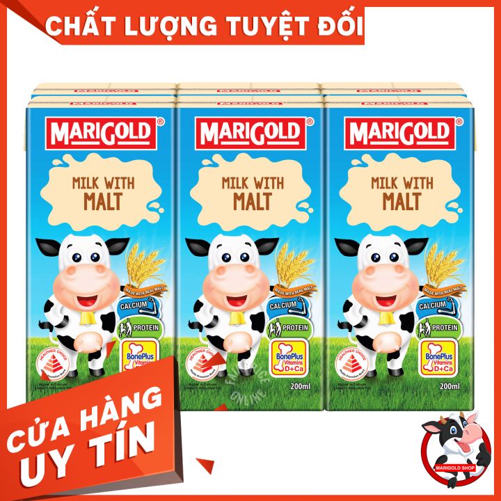 Sữa lúa mạch Marigold lốc 3 hộp 200ml