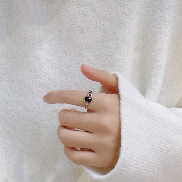 Nhẫn Nữ Hình dạng xoắn Nối Phong cách Âu Mỹ Làm như cũ Màu bạc Làm bằng tay Cổ điển NH-068