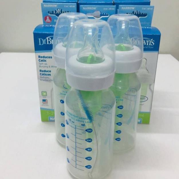 Combo 3 bình sữa Dr Brown’s cổ hẹp 120ml nhựa pp options