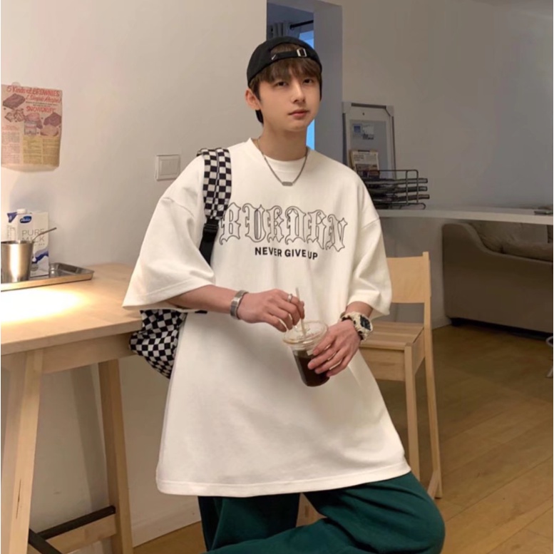 【M-5XL】Áo thun cổ tròn in chữ phong cách hiphop thời trang hàn quốc cỡ dành cho nam nữ áo phông nam bigsize unisex hàn quốc fashion  áo thun tay lỡ simple from rộng màu sắc rắn in hình