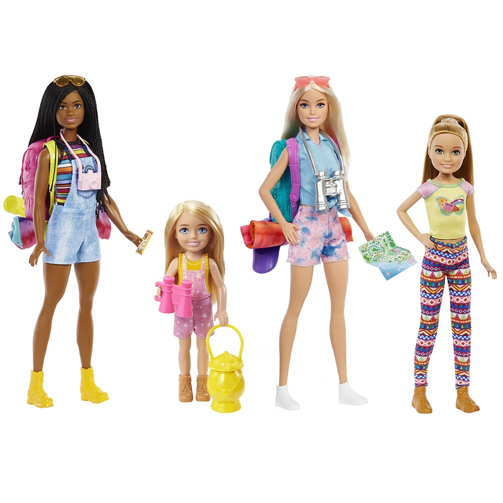 MỚI Búp Bê Barbie Malibu Brooklyn Stacie Chelsea Đi Cắm Trại It Takes Two Camping