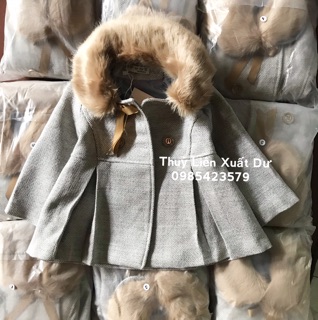 Áo khoác dạ cổ lông xuất hàn