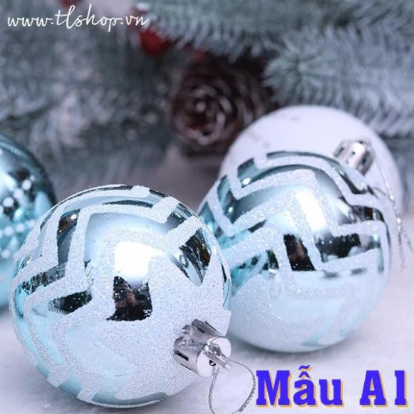 QUẢ CHÂU TRANG TRÍ 6CM - HỘP 24 TRÁI - CHÂU NOEL XANH - CHÂU NOEL VÀNG - CHÂU TRẮNG