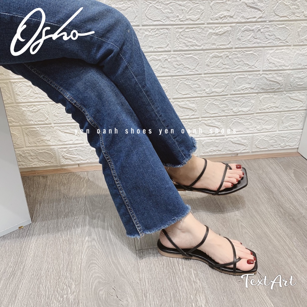 Dép Sandal Nữ Đẹp OSHO Thiết Kế Xỏ Ngón, Quai Dây Mảnh, Đế Bệt Tiện Lợi Trong Quá Trình Di Chuyển