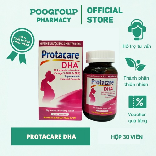 Viên uống Protacare DHA (Hồng) bổ sung vitamin, sắt, omega - 3 cho mẹ bầu giúp bé thông minh, tăng cường miễn dịch