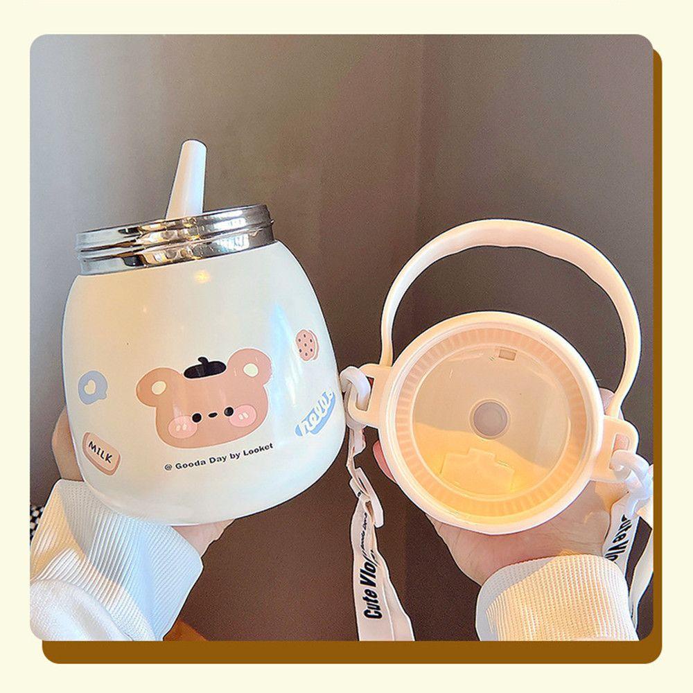 Bình Nước Giữ Nhiệt Dung Tích Lớn 860ml Thiết Kế Dễ Thương