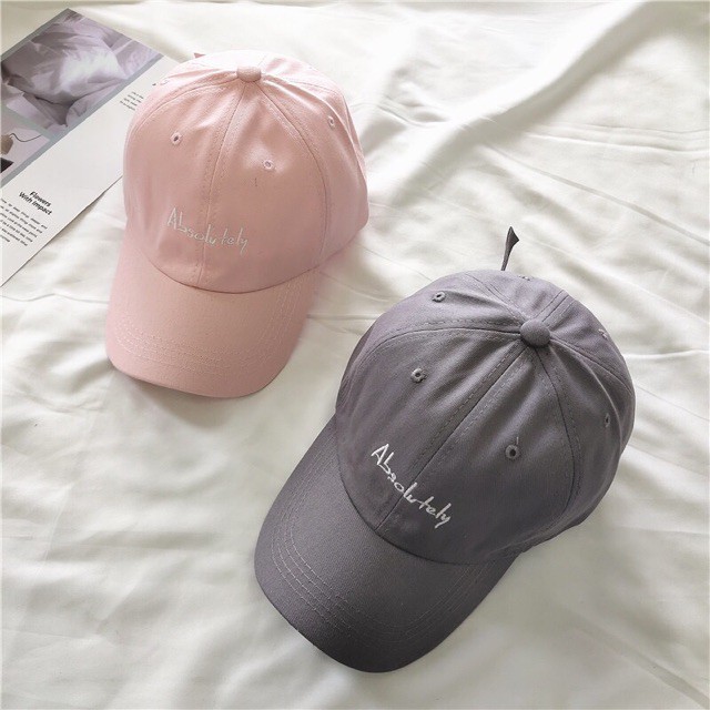 Mũ lưỡi trai 🧢 Nón kết thêu chữ Absolutely thời trang Ulzzang cá tính chất đẹp nam nữ hiệu LABIZI NK03