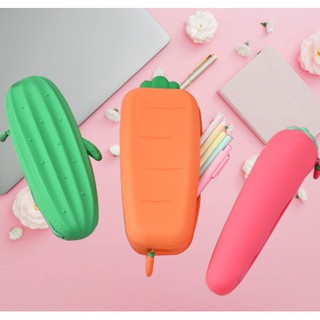 hộp bút cà rốt hoa quả silicon HBS4 Túi bút bóp viết cute dễ thương