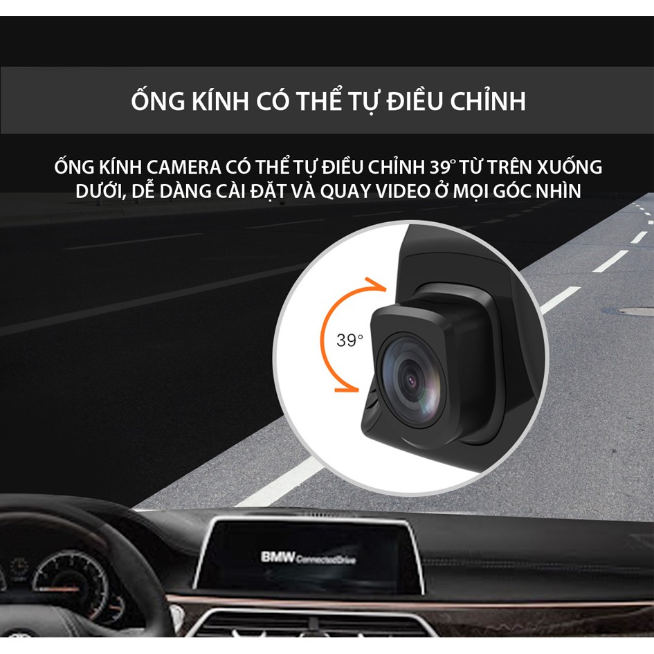 Camera hành trình Vietmap C62 Ghi hình Ultra HD 2K. Quay hai mắt đồng thời – cảnh báo giao thông