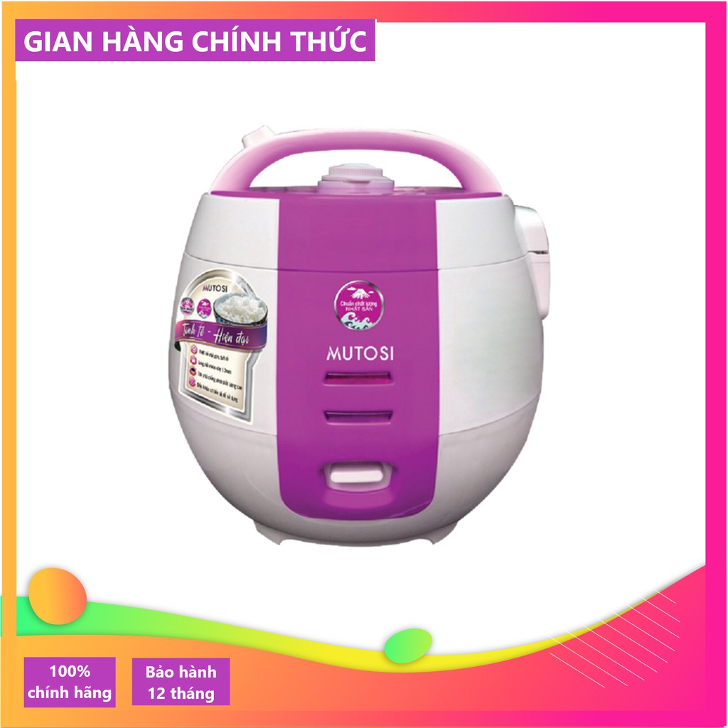 [Bảo hành 1 năm] Nồi cơm điện Mutosi MR-12 (Tím) chống dính 1.2L - Hàng chính hãng