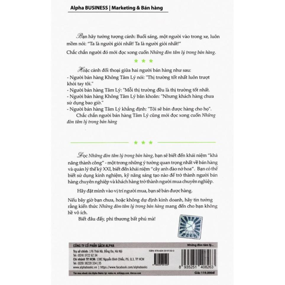 Sách - Những đòn tâm lý trong bán hàng  - AlphaBooks