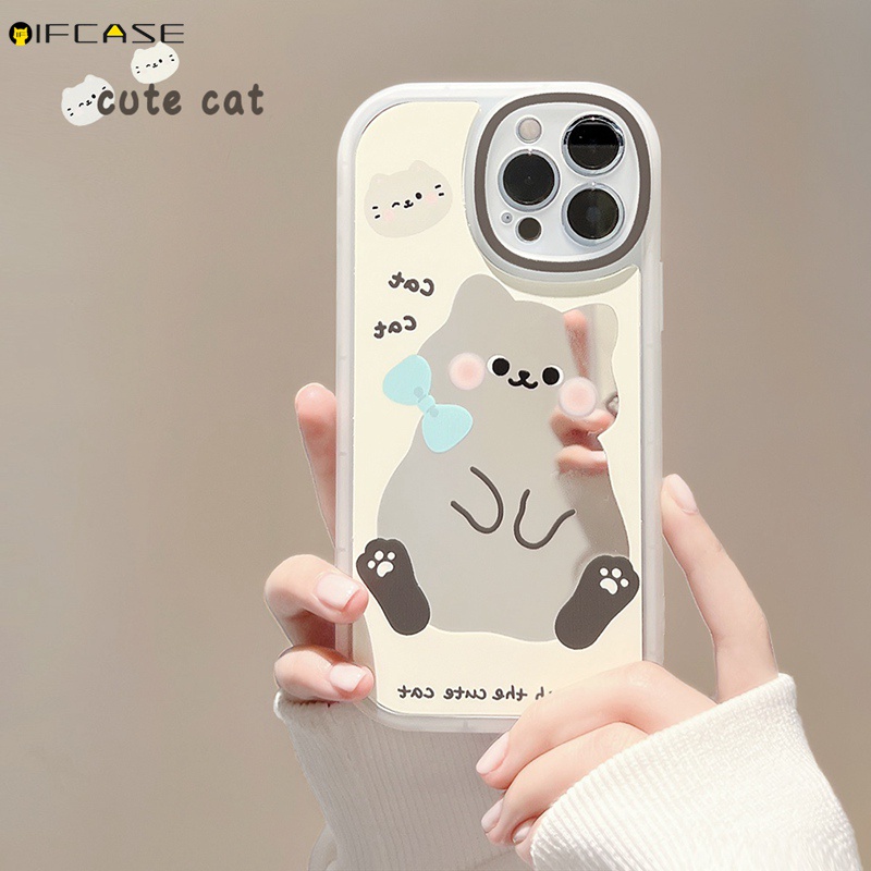 Ốp Điện Thoại Mềm Chống Sốc Tích Hợp Gương Trang Điểm Cho iPhone 13 12 11 Pro Max XS Max XR X 7 8 Plus