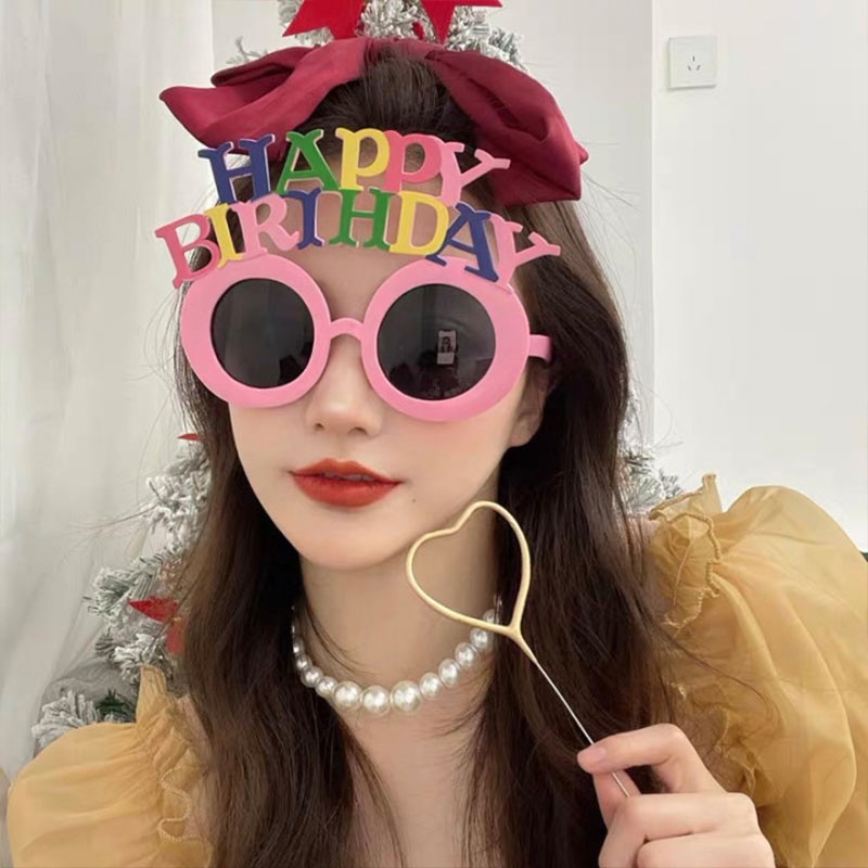 Mắt Kính In Chữ Happy Birthday Ngộ Nghĩnh