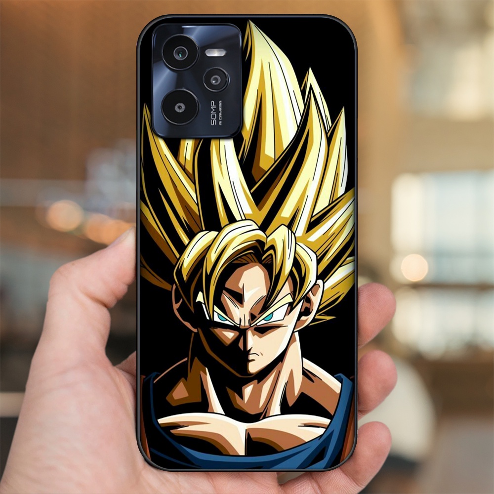 Ốp lưng Realme C35 viền đen in hình Goku Dragon Ball
