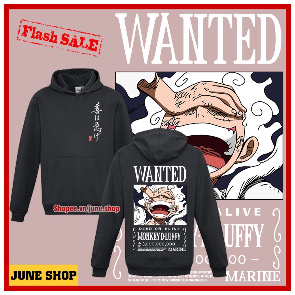 Áo Hoodie One Piece Anime in hình Luffy Gear 5 Nika mẫu mới siêu ngầu, cực đẹp