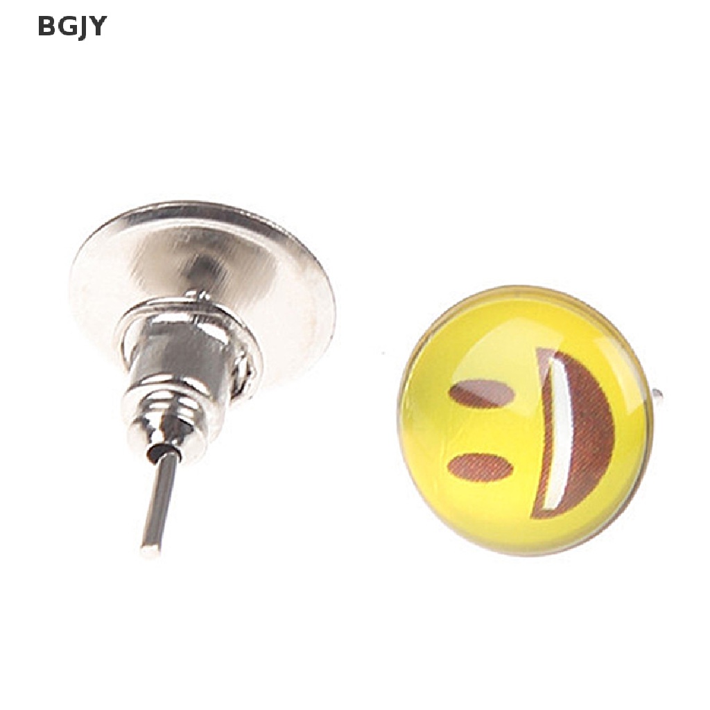 Set 36 Đôi Khuyên Tai Tròn Hình Mặt Cười Emoji Dễ Thương Mới