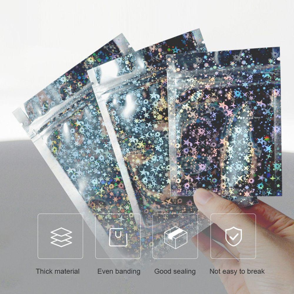 BEAUTY Bộ 20 Túi Zip Bằng Lá Nhôm Hologram Có Khóa Kéo