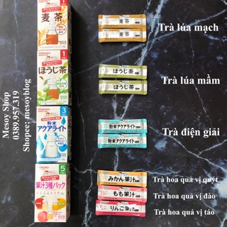 Trà Wakodo 🍀𝑭𝑹𝑬𝑬𝑺𝑯𝑰𝑷🍀 Trà hoa quả/ điện giải/ lúa mạch/ lúa mầm cho bé 5m+
