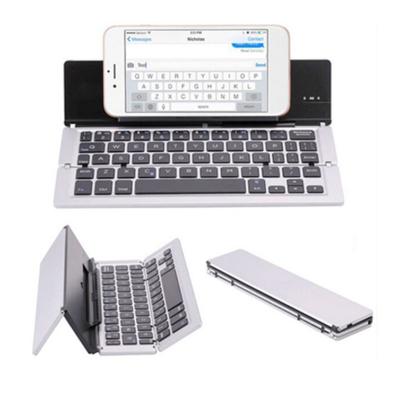 Bàn Phím Bluetooth Không Dây Gấp Gọn Kèm Phụ Kiện