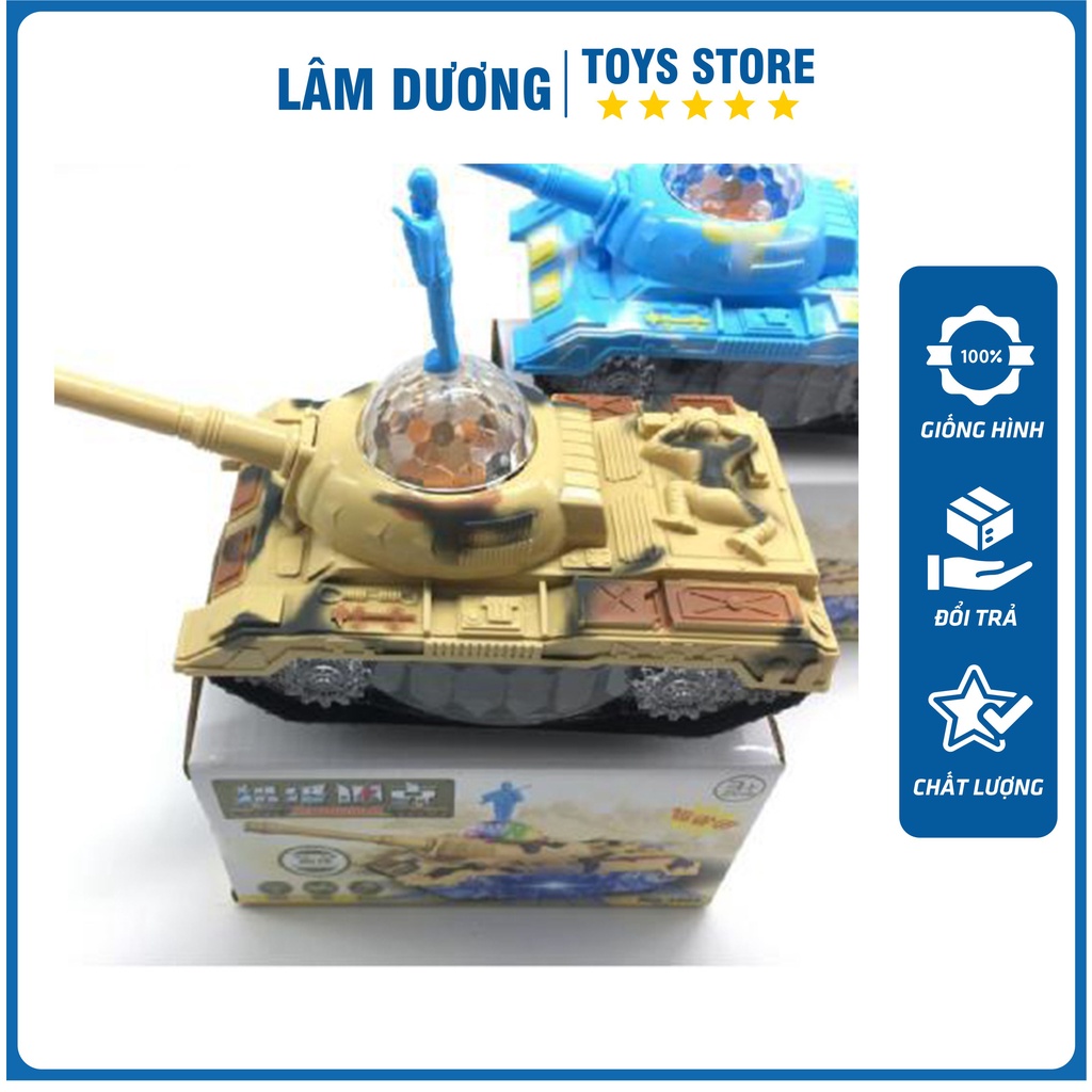 Xe tăng chạy pin ❣️LÂM DƯƠNG TOYS❣️ Đồ chơi xe tăng cho bé có đèn, có nhạc, quà tặng tuyệt vời cho bé yêu