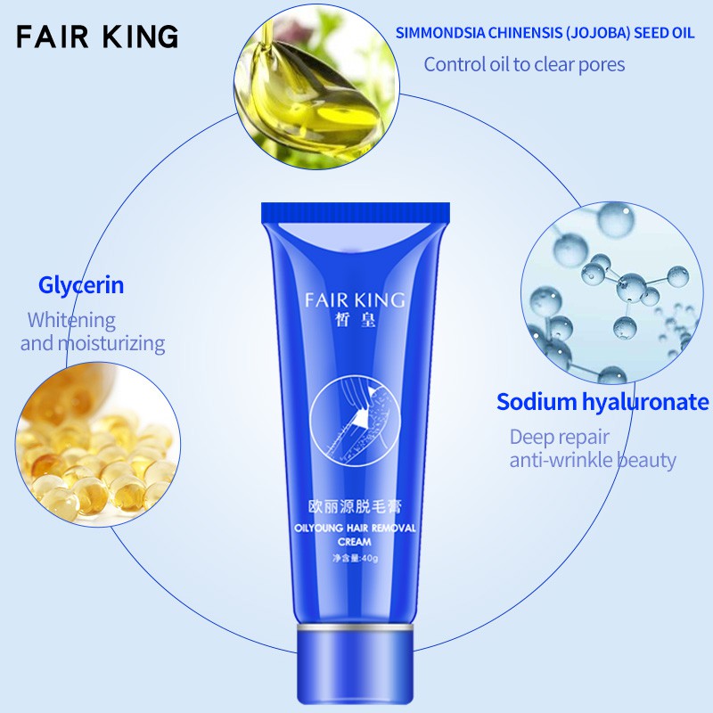 (hàng Mới Về) Kem Tẩy Lông Vùng Dưới Cánh Tay / Chân Chiết Xuất Thảo Dược Fair King 40g Không Gây Đau Cho Nam Và Nữ