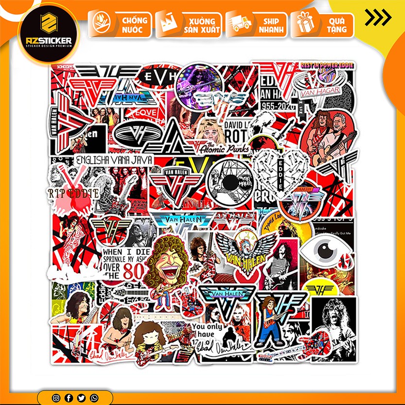 Set Sticker Van Halen | Sticker Dán Nón Bảo Hiểm, Sticker Dán Xe Máy , Sticker Dán Xe Điện, Sticker Dán Điện Thoại