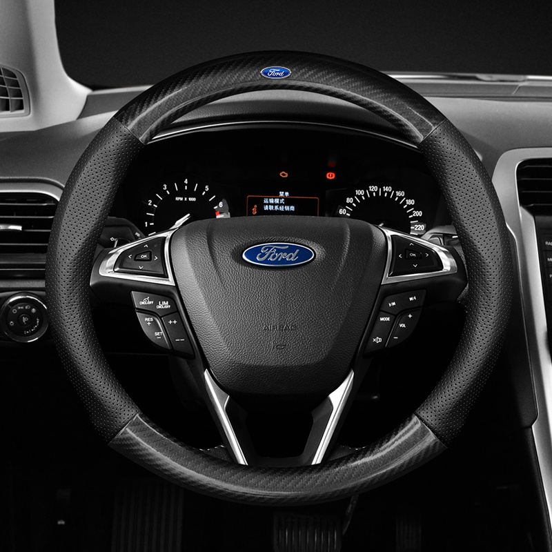 Vỏ Bọc Vô Lăng Xe Hơi Ford Focus Fiesta Ranger T6 / T7 / T8 Fusion Ka 2009 2010 2015 Bằng Sợi Carbon