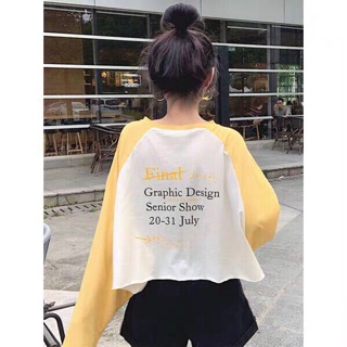 [Mã WAMST111 giảm 15k đơn 99k] 👉🏿Croptop Tay Dài Phối Màu