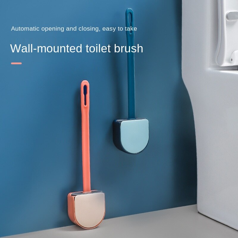 Set Bàn Chải Silicon Vệ Sinh Toilet Kèm Đế Gắn Tường Tiện Dụng (Có Bán Lẻ Bàn Chải)