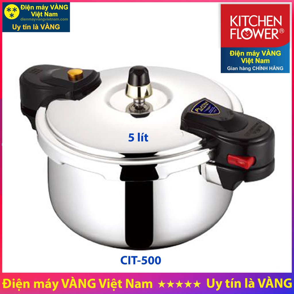 Nồi áp suất inox Hàn Quốc Kitchen Flower CIT-300 CIT-400 CIT-500 CIT-600 - Hàng chính hãng