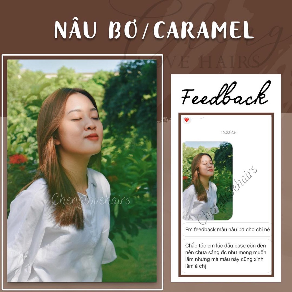 Thuốc Nhuộm Tóc Màu NÂU CARAMEL - NÂU BƠ Không Tẩy | Chenglovehair, Chenglovehairs