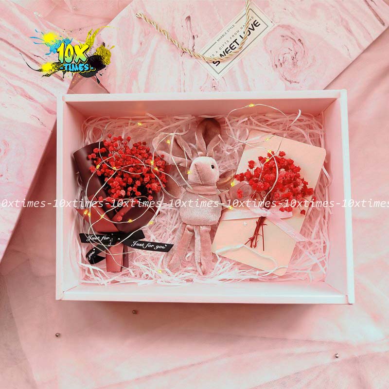 Set hộp 30cm túi giấy đựng quà sweet love hồng tặng sinh nhật bạn gái bạn trai đối tác, valentine, ngày lễ có quai