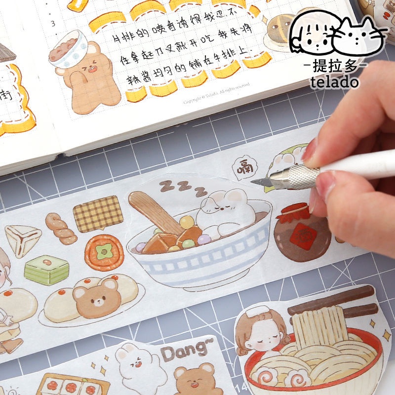 Băng keo Washi tape Telado họa tiết dễ thương - 6 Style - 144cm