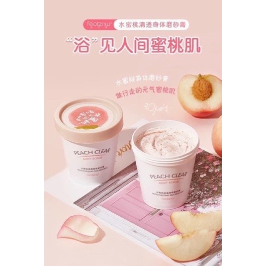 Một hũ tẩy da chết body đào Heyxi Peach Clear Body Scrub 200G Senabeauty