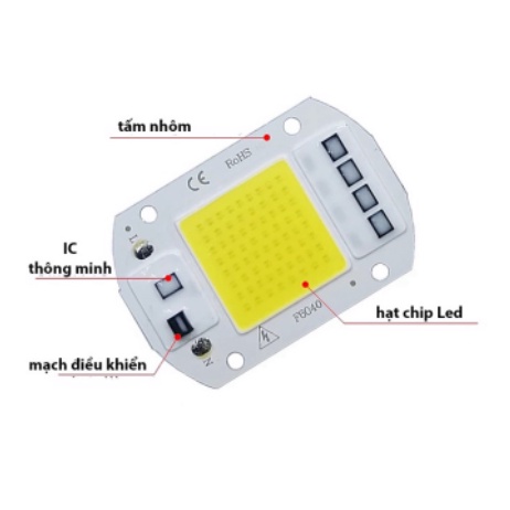 LED 50w AC 220V COB Ánh Sáng Vàng