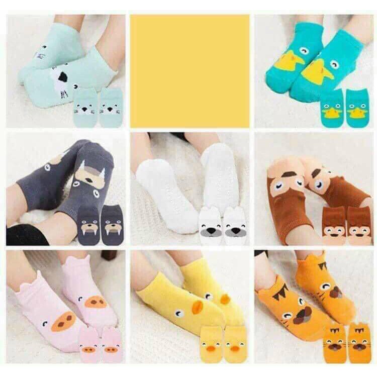 Tất cho bé chống trơn 𝑭𝒓𝒆𝒆𝒔𝒉𝒊𝒑 Lố 10 đôi tất cổ ngắn cho bé chống trượt có lớp cao su