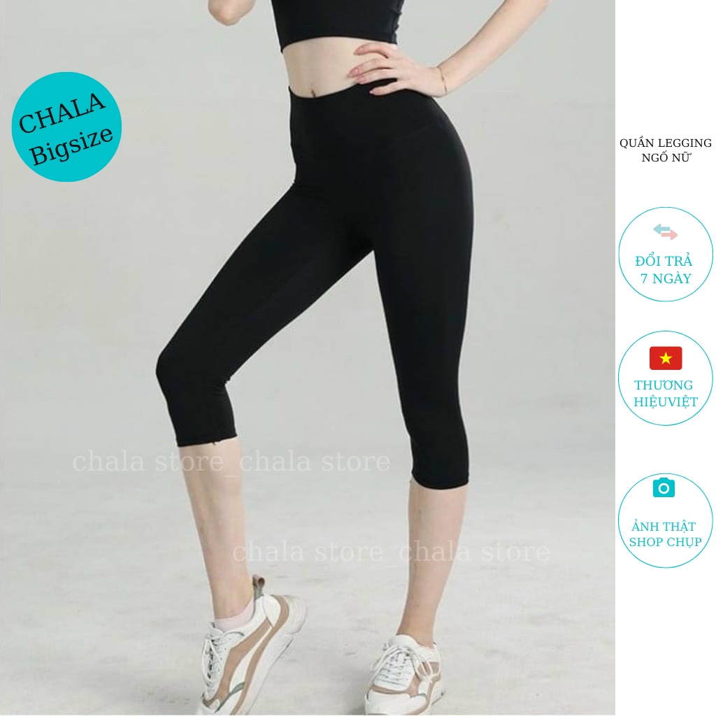 Quần Legging  Ngố  Nữ Cạp Cao Bigsize Chala Phong Cách Thời Trang Đi Chơi Tập Gym