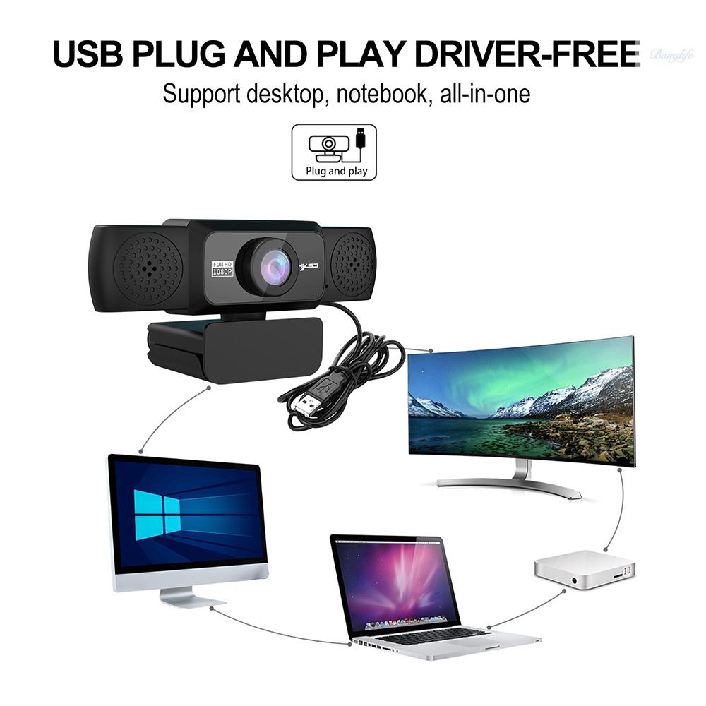 Camera Hxsj S5 Hd 1080p 8m Tích Hợp Micro Hấp Thụ Âm Thanh Có Thể Điều Chỉnh Độ Tiện Dụng Cho Laptop / Tv Box