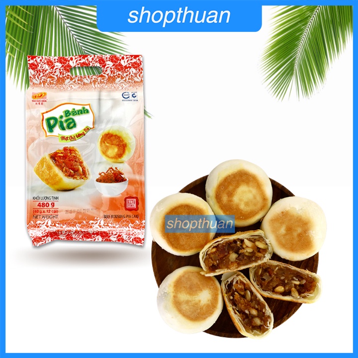 Bánh pía thịt chà bông bò Tân Huê Viên 480g (12 cái)