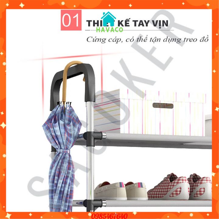 Kệ giày dép đa năng Inox 5 tầng  có thể tháo rời - HÀNG LOẠI TO CHẮC CHẮN