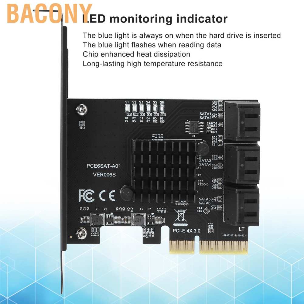 Thẻ Mở Rộng Pcie Sang 6 Cổng Sata3.0 Ổ Cứng 6g Pci-E3.0 Gen3 4x Hub