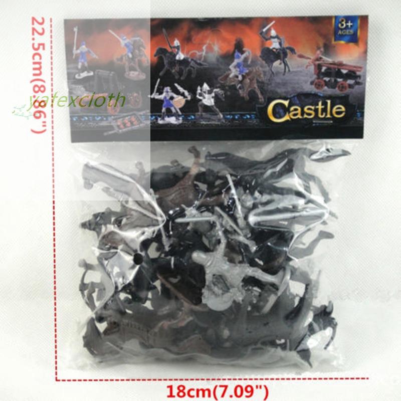 Set 28 mô hình trang trí chiến binh thời Trung cổ cưỡi ngựa