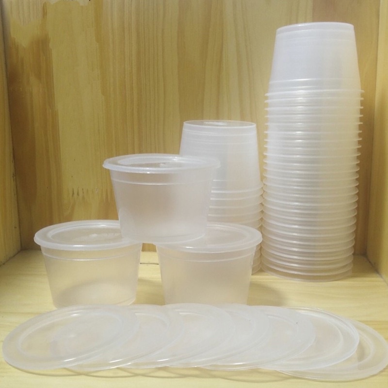 Set 50 hộp nhựa làm caramen/ bánh flan 🍮 hình tròn có nắp đậy