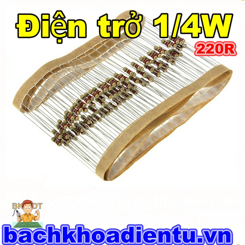 Điện trở 220R 1/4W túi 100c.