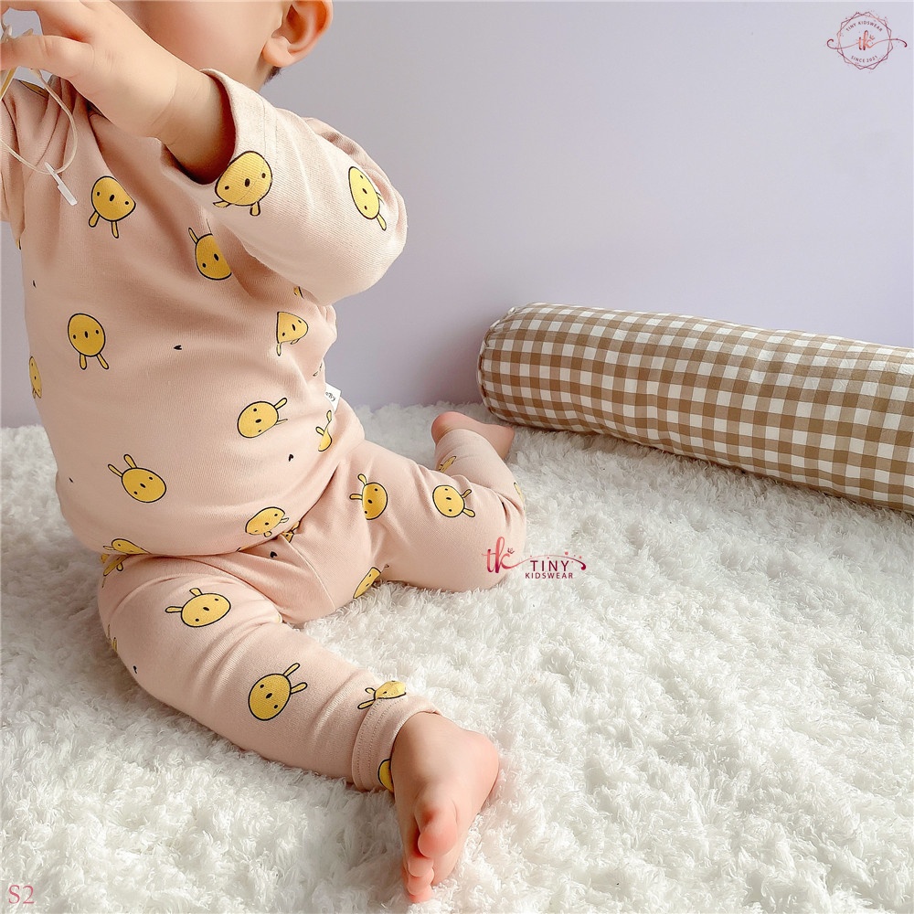 Bộ đồ dài tay thu đông chất cotton giữ nhiệt hình Thỏ cho bé từ 5-13kg [S2]