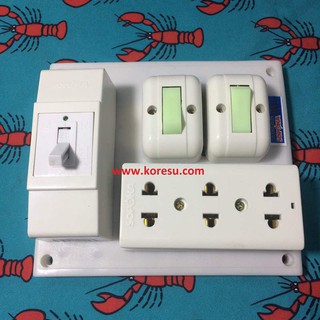 Bảng điện Sopoka BN21 có atomat 20A+ 3 ổ cắm + 2 công tắc