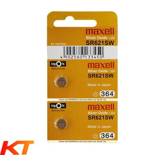 2 PIN SR621, SR621SW, 364 1.55V MAXELL PIN ĐỒNG HỒ.