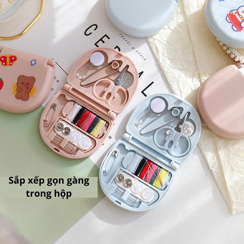 Hộp đựng kim chỉ đa năng mini kèm hình dán sticker kiểu dáng dễ thương gọn nhẹ